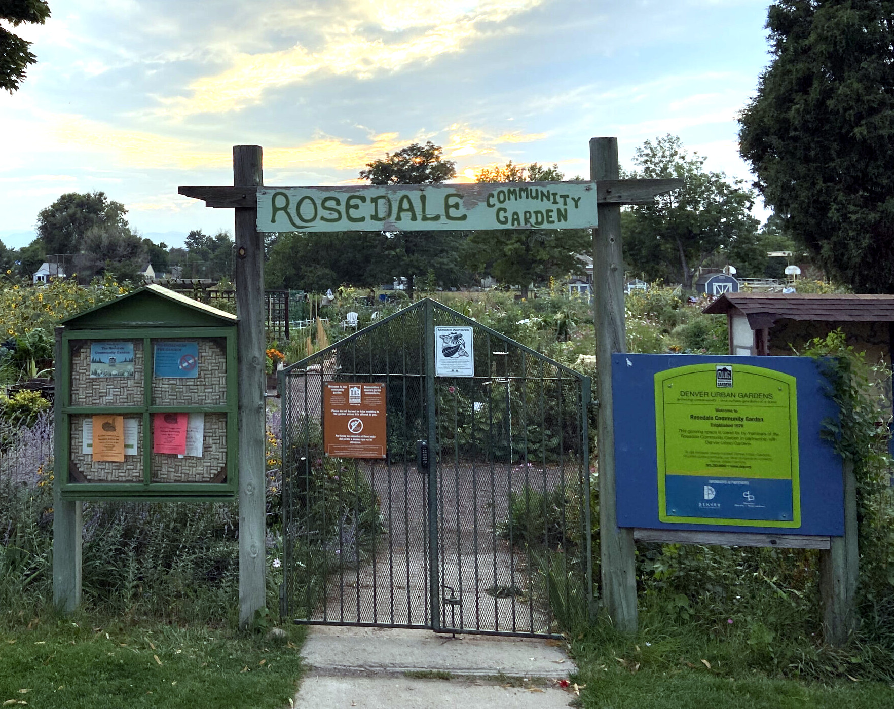 A photo of the entrance to Rosedale Community Gardens